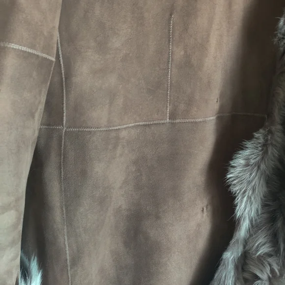Toscana Sheepskin Shearling Coat Brown Suede Leather - Picture 6 of 9